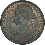 1891 Penny - Victoria British Bronze Coin - Very Nice