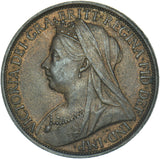 1895 Penny - Victoria British Bronze Coin - Very Nice