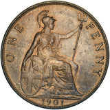 1901 Penny - Victoria British Bronze Coin - Very Nice
