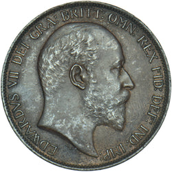 1902 Penny (Low Tide) - Edward VII British Bronze Coin - Very Nice