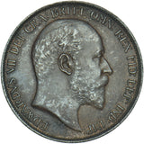 1902 Penny (Low Tide) - Edward VII British Bronze Coin - Very Nice