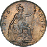 1902 Penny - Edward VII British Bronze Coin - Superb