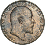 1906 Penny - Edward VII British Bronze Coin - Very Nice