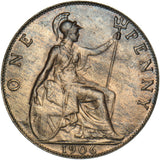 1906 Penny - Edward VII British Bronze Coin - Very Nice