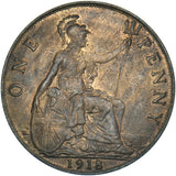 1918 Penny - George V British Bronze Coin - Very Nice