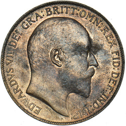 1910 Penny - Edward VII British Bronze Coin - Very Nice