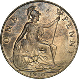 1910 Penny - Edward VII British Bronze Coin - Very Nice