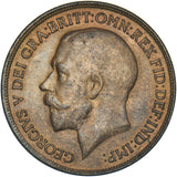 1917 Penny - George V British Bronze Coin - Very Nice