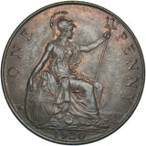 1920 Penny - George V British Bronze Coin - Very Nice