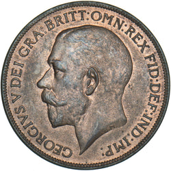 1921 Penny - George V British Bronze Coin - Superb