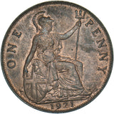 1921 Penny - George V British Bronze Coin - Superb