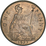 1927 Penny - George V British Bronze Coin - Superb