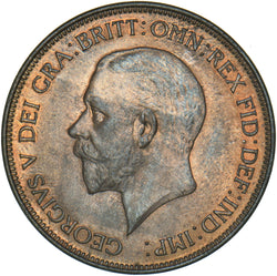 1928 Penny - George V British Bronze Coin - Superb