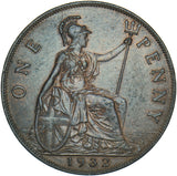 1932 Penny - George V British Bronze Coin - Very Nice