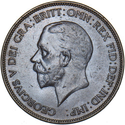 1934 Penny - George V British Bronze Coin - Very Nice