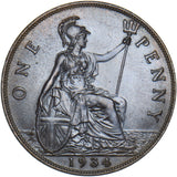 1934 Penny - George V British Bronze Coin - Very Nice