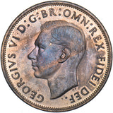 1950 Proof Penny - George VI British Bronze Coin - Very Nice