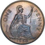 1950 Proof Penny - George VI British Bronze Coin - Very Nice