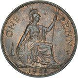 1951 Penny - George VI British Bronze Coin - Very Nice