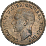 1951 Penny - George VI British Bronze Coin - Very Nice