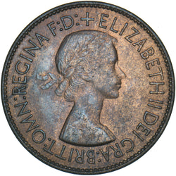 1953 Penny - Elizabeth II British Bronze Coin - Very Nice