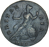 1739 Halfpenny - George II British Copper Coin