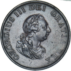 1799 Halfpenny - George III British Copper Coin - Nice