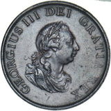 1799 Halfpenny - George III British Copper Coin - Nice