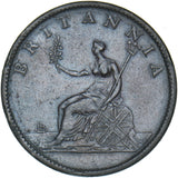 1807 Halfpenny - George III British Copper Coin - Nice