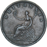 1807 Halfpenny - George III British Copper Coin - Nice