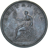 1807 Halfpenny - George III British Copper Coin - Nice