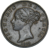 1853 Halfpenny - Victoria British Copper Coin - Nice