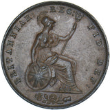 1854 Halfpenny - Victoria British Copper Coin - Very Nice