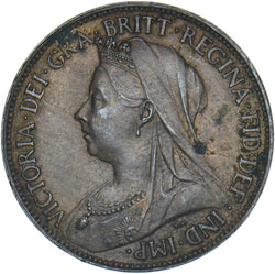 1895 Halfpenny - Victoria British Bronze Coin - Very Nice