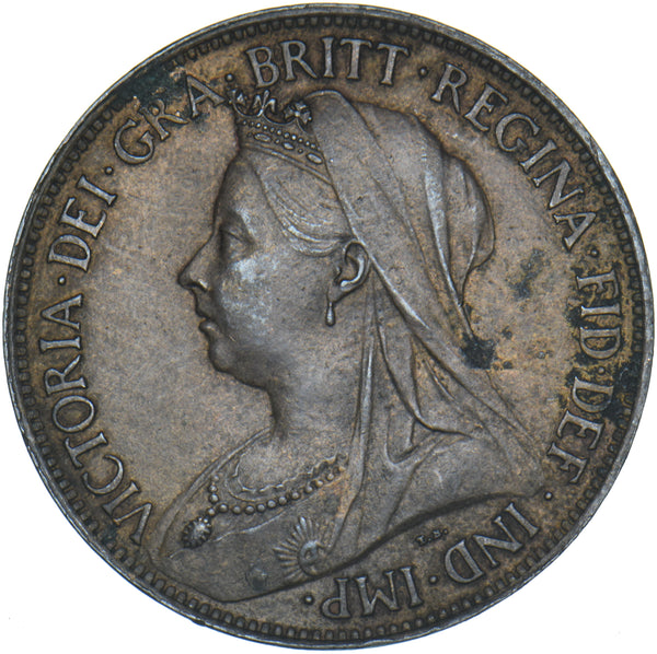 1895 Halfpenny - Victoria British Bronze Coin - Very Nice