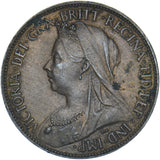 1895 Halfpenny - Victoria British Bronze Coin - Very Nice