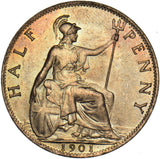 1901 Halfpenny - Victoria British Bronze Coin - Superb