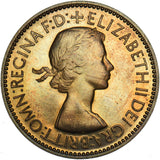 1953 Proof Halfpenny - Elizabeth II British Bronze Coin - Superb