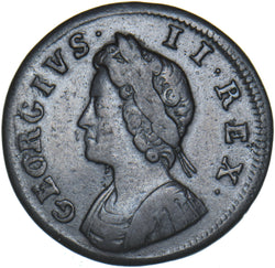 1731 Farthing - George II British Copper Coin - Nice