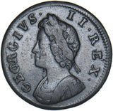 1731 Farthing - George II British Copper Coin - Nice