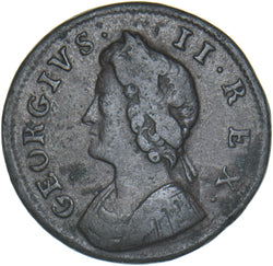 1733 Farthing - George II British Copper Coin - Nice