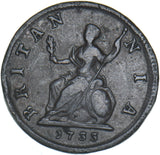 1733 Farthing - George II British Copper Coin - Nice