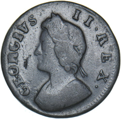 1734 Farthing - George II British Copper Coin