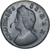 1734 Farthing - George II British Copper Coin