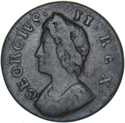 1736 Farthing - George II British Copper Coin - Nice