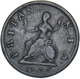 1736 Farthing - George II British Copper Coin - Nice