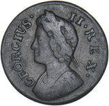 1737 Farthing - George II British Copper Coin - Nice