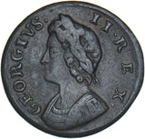 1739 Farthing - George II British Copper Coin - Nice