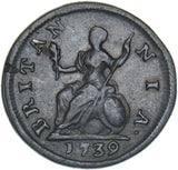 1739 Farthing - George II British Copper Coin - Nice