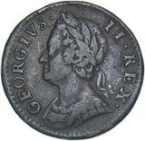 1746 Farthing - George II British Copper Coin - Nice